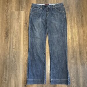 Levis Trouser‎ Jeans Womens 12 Blue Wide Leg Flap Pocket Medium Wash Classic